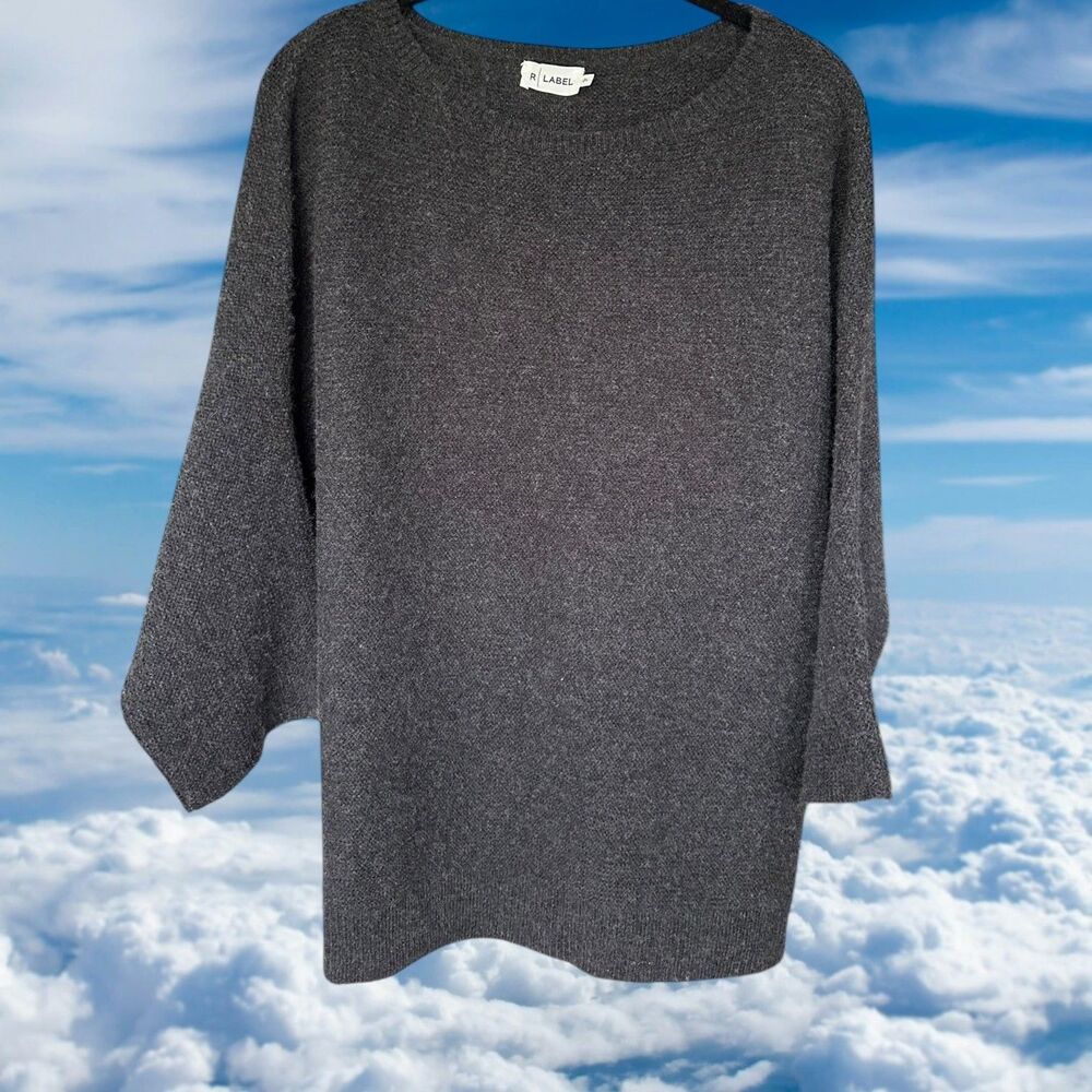The Reset R Label Sweater Womens L/XL Gray Wool Cashmere Capsule Quiet Minimal